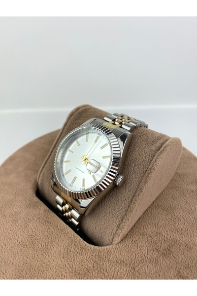 Mazzy Round Classic Model Calendar Steel Men's Wristwatch