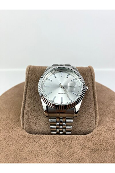 Mazzy Round Classic Model Calendar Steel Men's Wristwatch