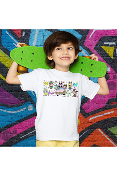 OEM Tricou unisex alb cu imprimeu Labubu, 100% bumbac, alb, 952