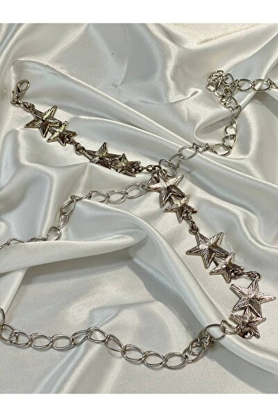 Fiori Curea de damă cu lanț înstelat, curea pentru talie, curea pentru rochie, curea pentru fustă, curea pentru pantaloni