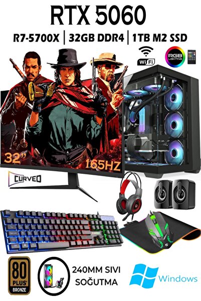 Apphirex TC990X Ryzen 7 5700X 32GB 1TB M.2 SSD RTX5060 32'' 165HZ QHD Curved ...