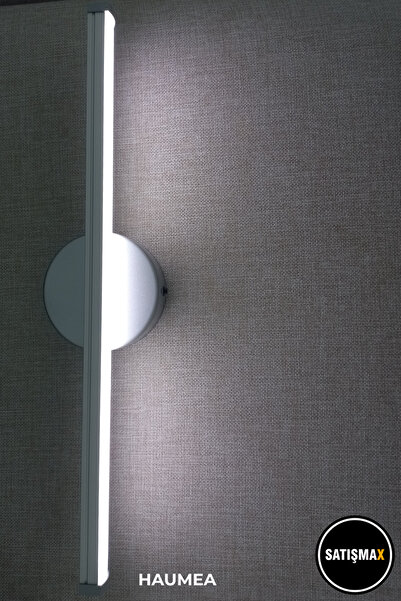 SatışMax Modern Kablosuz Tak Çalıştır Ledli Pilli Aplik Banyo Tablo Ayna Aydınlatma Gri (50 CM) Pil Dahildir