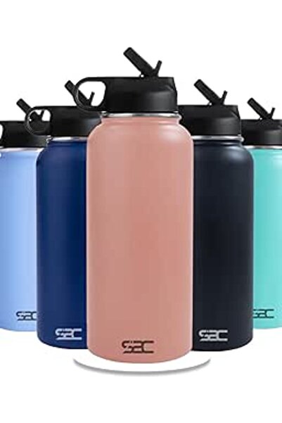 Generic S2C Stainless Steel Water Bottle 1L,32oz Double Wall Vacuum Insulated Water Bottle, BPA Free Water B