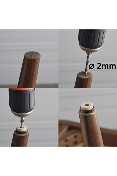 SHOPIENS Set 4 protectii de pardoseala pentru mobila Shopiens®, pasla, cu surub, Ø 24 mm