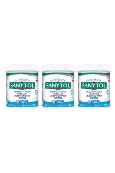 Sanytol Set de 3 dezinfectant universal pudră pentru rufe albe 450 g - îndepă...