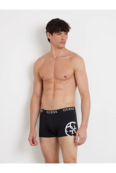 Guess Placed Logo Erkek Siyah 3'Lü Boxer Paketi U4RG04K6YW0-JBLK