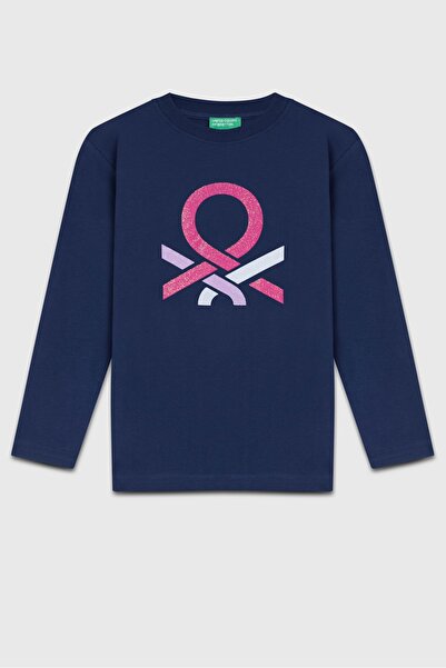 Benetton Girl's Long Sleeve T-Shirt Bnt-G23331