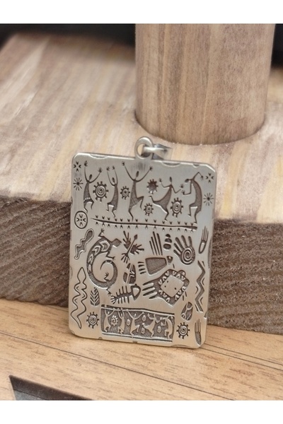 atölyem takı tasarım 925 ayar gümüş Şamanizm tılsım sembolleri figürlü kolye ucu