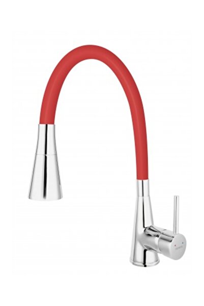 FERRO Baterie de bucătărie cu cioc flexibil cu două funcții, roșie - Zumba2