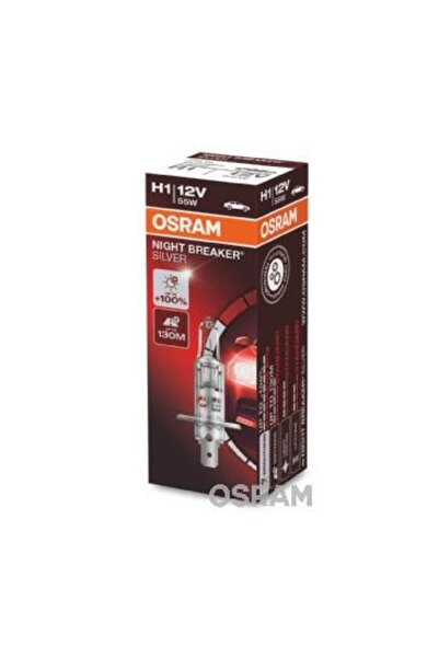 Osram Bec pentru far fază lungă 12V, H1 55W Night Breaker Silver +100%, 64150NBS