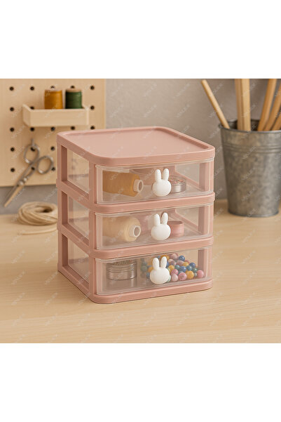 VİALEX Organizator multifuncțional pentru accesorii de birou Bunny cu 3 serta...