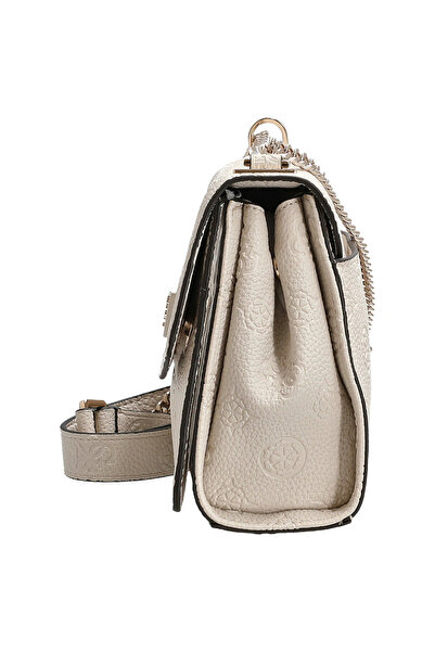 Guess Women's Embossed Monogram Patterned Shoulder Bag - Off White