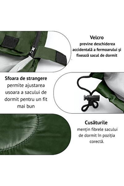 cribeau Mummy Sleeping Bag, Cribeau, 2 Seasons, Green/Grey