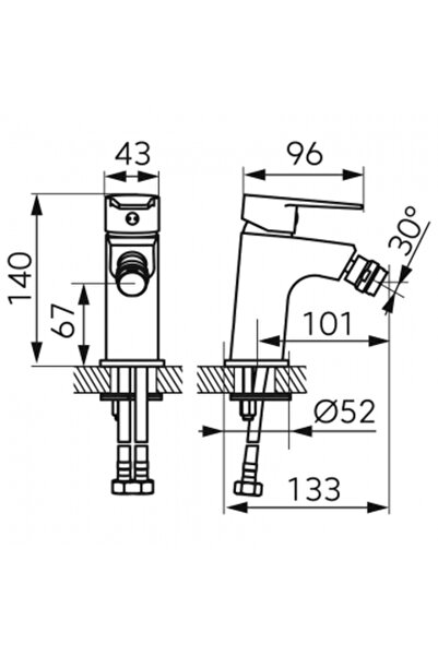 FERRO Baterie stativa bideu Ritto