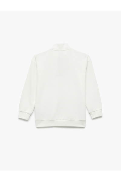 Koton Dik Yaka Uzun Kollu Fermuarlı Sweatshirt