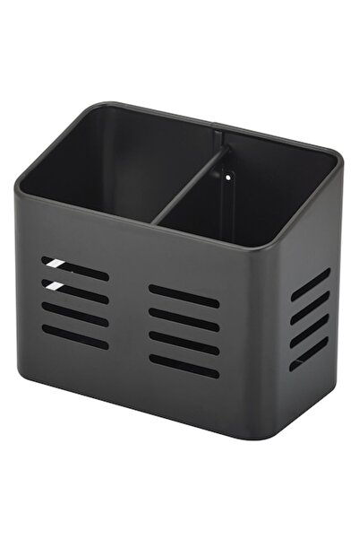 SHOPIENS ® Μεταλλική θήκη για μαχαιροπίρουνα, 15,8 x 9 x 13 cm, μαύρη