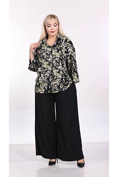 garajmood Red Floral Pattern Oversize Shirt Set