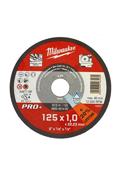 Milwaukee Disc de tăiere metal plat SC41 PRO+, dimensiuni 125mm x 1mm, cod 49...