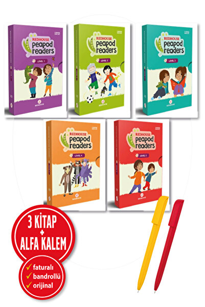 Redhouse Kidz Yayınları Alfa Kalem+ Eğitici 5 Kitap (Peapod Readers 1-2-3-4-5...