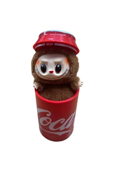 OEM Figurina Pop Mart LaBubu Coca Cola, maro-rosu, personaj cu cap rotativ, 14 cm, 3 ani+