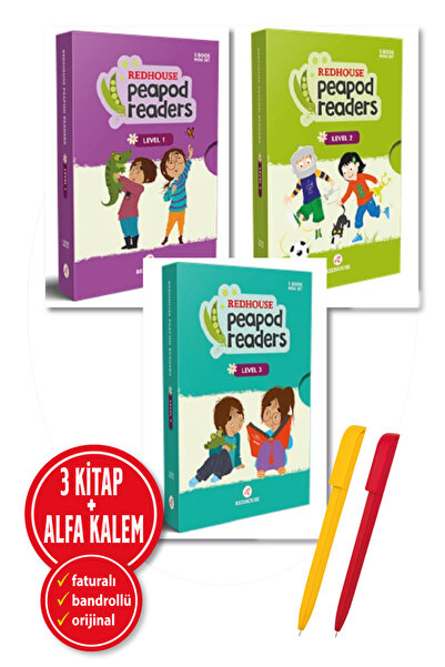 Redhouse Kidz Yayınları Alfa Kalem+ Eğitici 3 Kitap (Peapod Readers 1-2-3) İn...