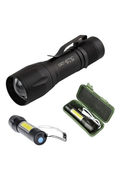 cribeau Lanterna LED Cribeau, 1000 lumeni, reincarcabila USB, rezistenta la apa, compacta 10cm