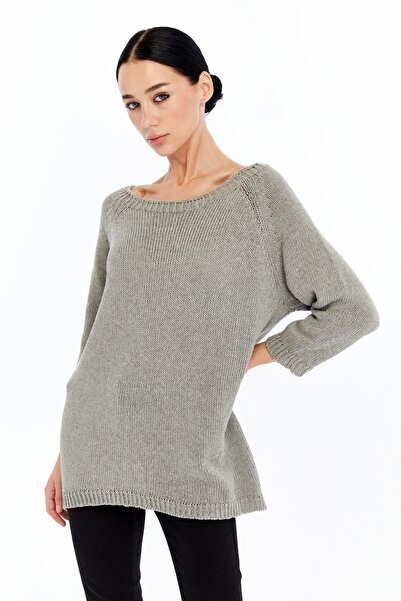 MA ananas Women's Black Back Drop Knitwear Tunic