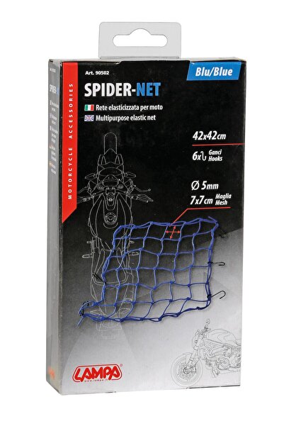 Lampa Plasă elastică pentru fixarea bagajelor Spider, cu 6 cârlige, 42x42 cm,...