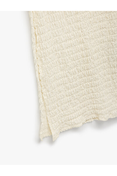 Koton Slim Fit Yırtmaç Detaylı Dokulu Uzun Pareo Etek