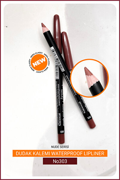 Nera Classy 2 قطعة من محدد الشفاه المقاوم للماء Dudak Kalemi من سلسلة Nude