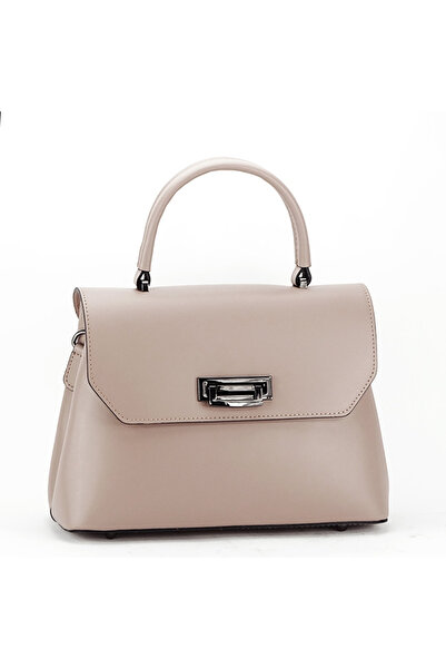 MADE İN ITALY Genuine leather bag B-8972 123 Beige