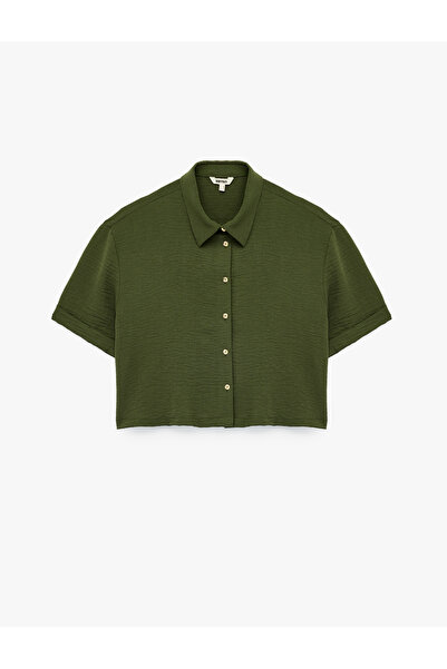 Koton Cămașă crop cu mânecă scurtă Aerobin Fabric, cu croiala normală