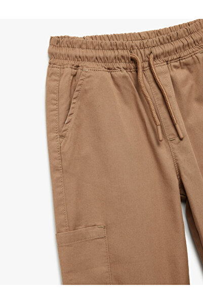 Koton Pamuklu Gabardin Beli Bağcıklı Kargo Cepli Jogger Pantolon