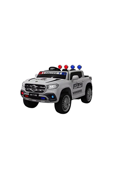 Other Kids’ Electric Police Car – White, 12V, 4WD, 4 Motors, Remote & Bluetooth Control, LED Lights,