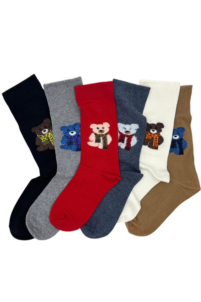 FENRA STUDIO MAVİ TEDDY BEAR AYICIK DESENLİ SEVİMLİ KADIN ÇORAP