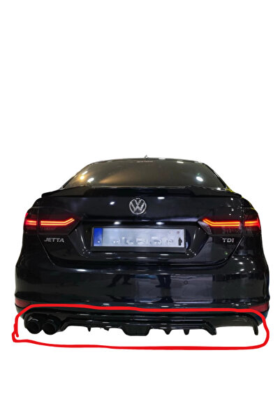 TÜRKSET Volkswagen Jetta Makyajlı 2014 - Sonrası Custom Difüzör (Plastik) (( PARLAK SİYAH ))