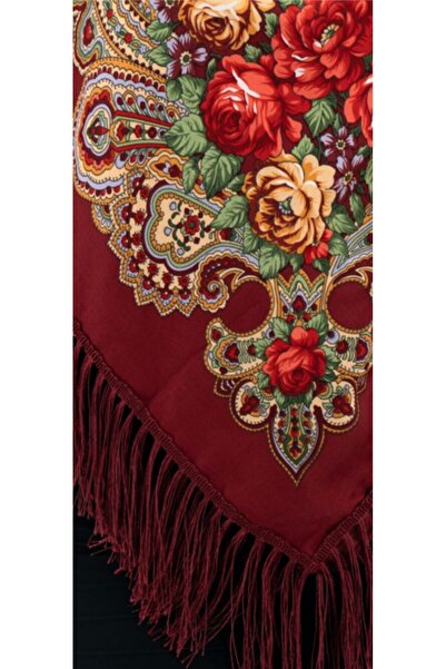 OMS Batic grena cu franjuri 107×107 cm