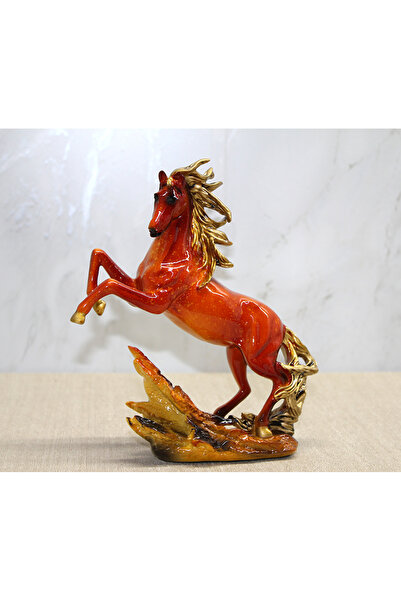 MEKs تمثال حصان مجنح بتفاصيل ذهبية من البوليستر