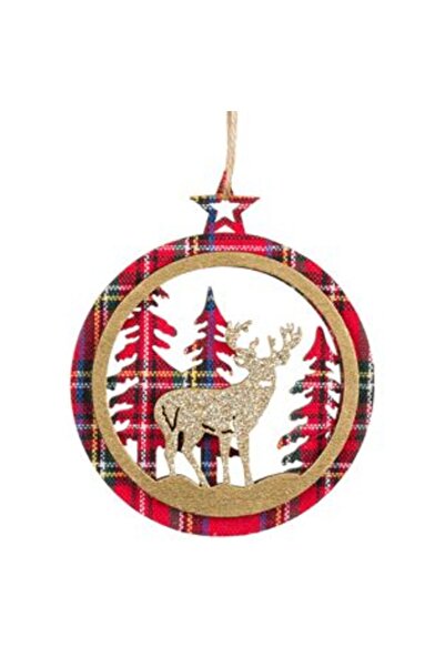 Jumbo Wooden Ornament for Christmas Tree Deer Ø11 cm