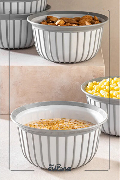 Stile Cucina Linea 6-Piece Practical Snack Bowl Gray 1 Liter
