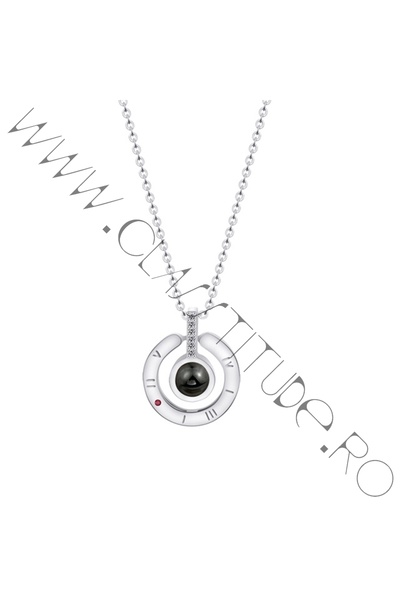 KESNUP Colier Te iubesc / Proiecție Te iubesc în 100 de limbi, Argint