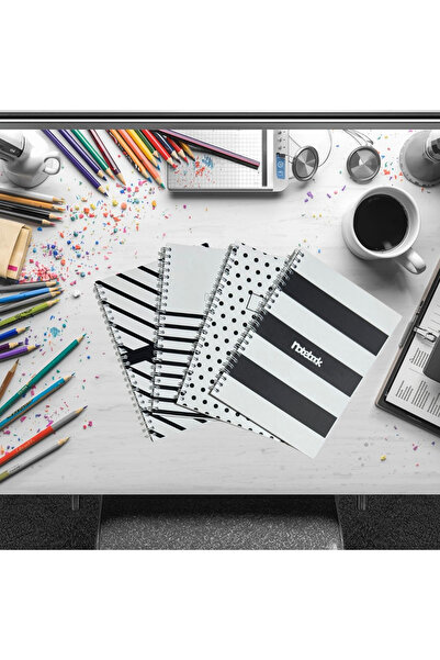 KarmaOfis A5 Spiral Zebra Notebook 40 Sheets 4-Ring (All Unlined)