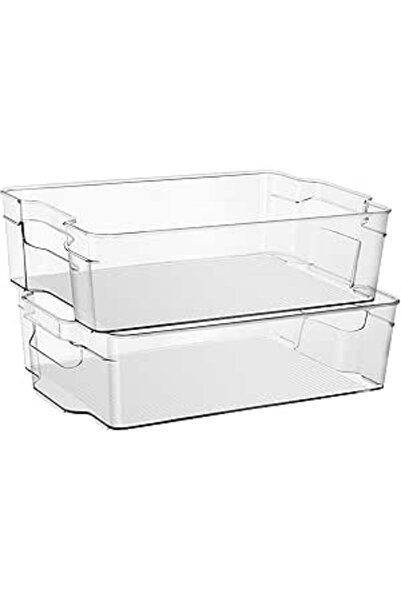 Generic مجموعة من علب تخزين بلاستيكية قابلة للتكديس من Sooyee، مكونة من قطعتي...