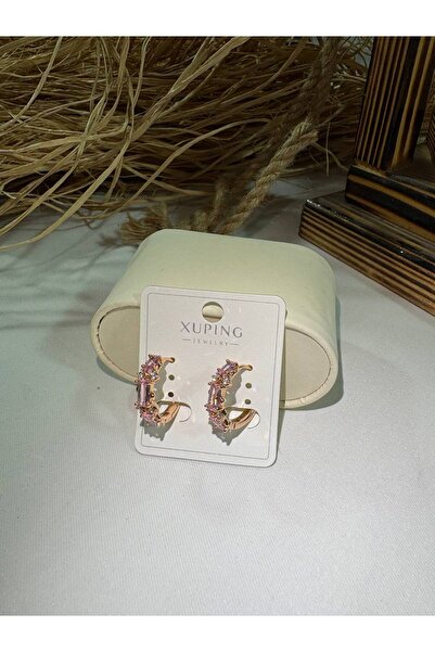 TOCAS Xuping 14k Rose Gold Zirkon Taşlı Küpe