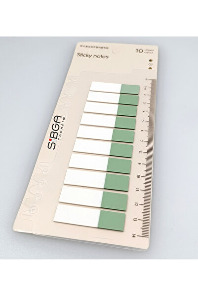 sibga tasarım ملصقات لاصقة شفافة خضراء نصفية. علامة كتاب لاصقة 200 ورقة