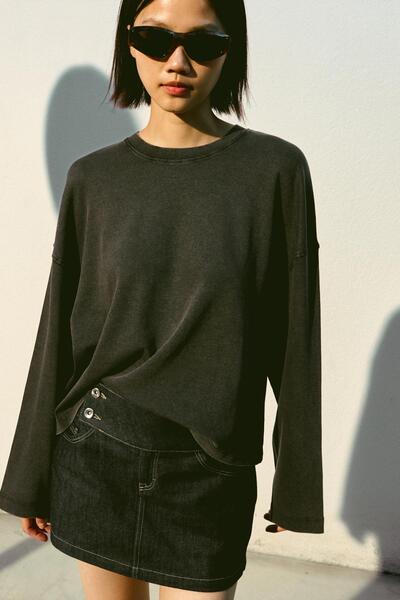 Bershka Printed long sleeve T-shirt