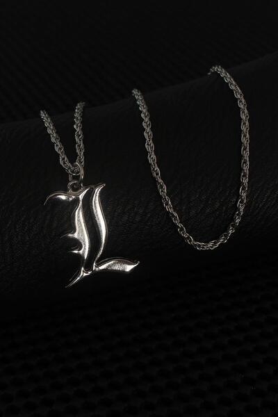 Inure Jewelry قلادة فضية اللون بحرف L للرجال
