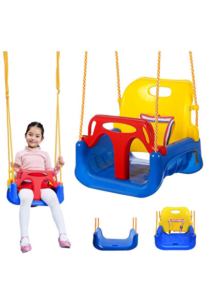 KESNUP 3-in-1 outdoor and indoor children's swing with removable bumper, Multicolor