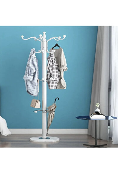 Un Modern and durable floor clothes hanger to easily organize your belongings. White