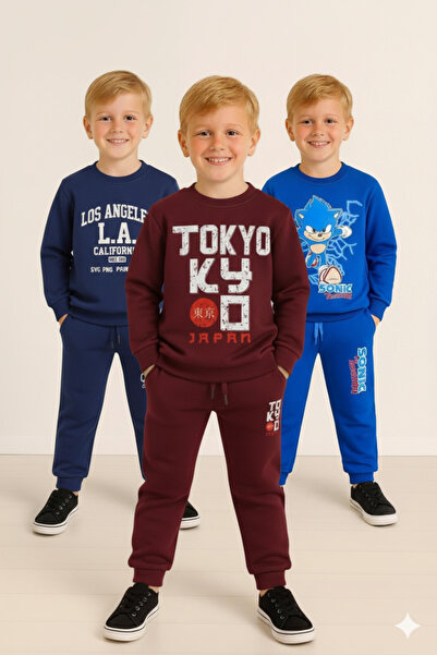 LİTTLE TORTOİSE Зимен комплект от суитчър и спортни панталони за момчета (3 ч...